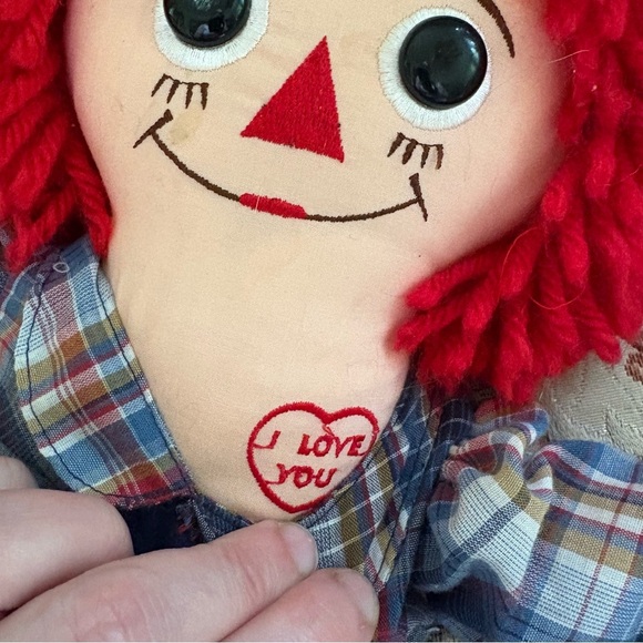 Vintage Applause Raggedy Andy Doll with Red Hair and Plaid Outfit - Picture 4 of 5